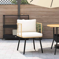 Sedia da Giardino con Cuscini Naturale in Polyrattan 4108260