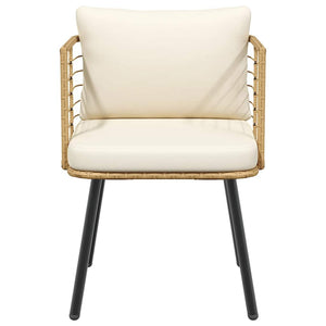 Sedia da Giardino con Cuscini Naturale in Polyrattan 4108260