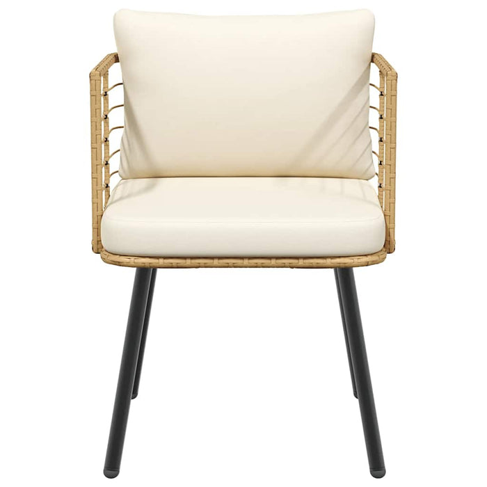 Sedia da Giardino con Cuscini Naturale in Polyrattan 4108260