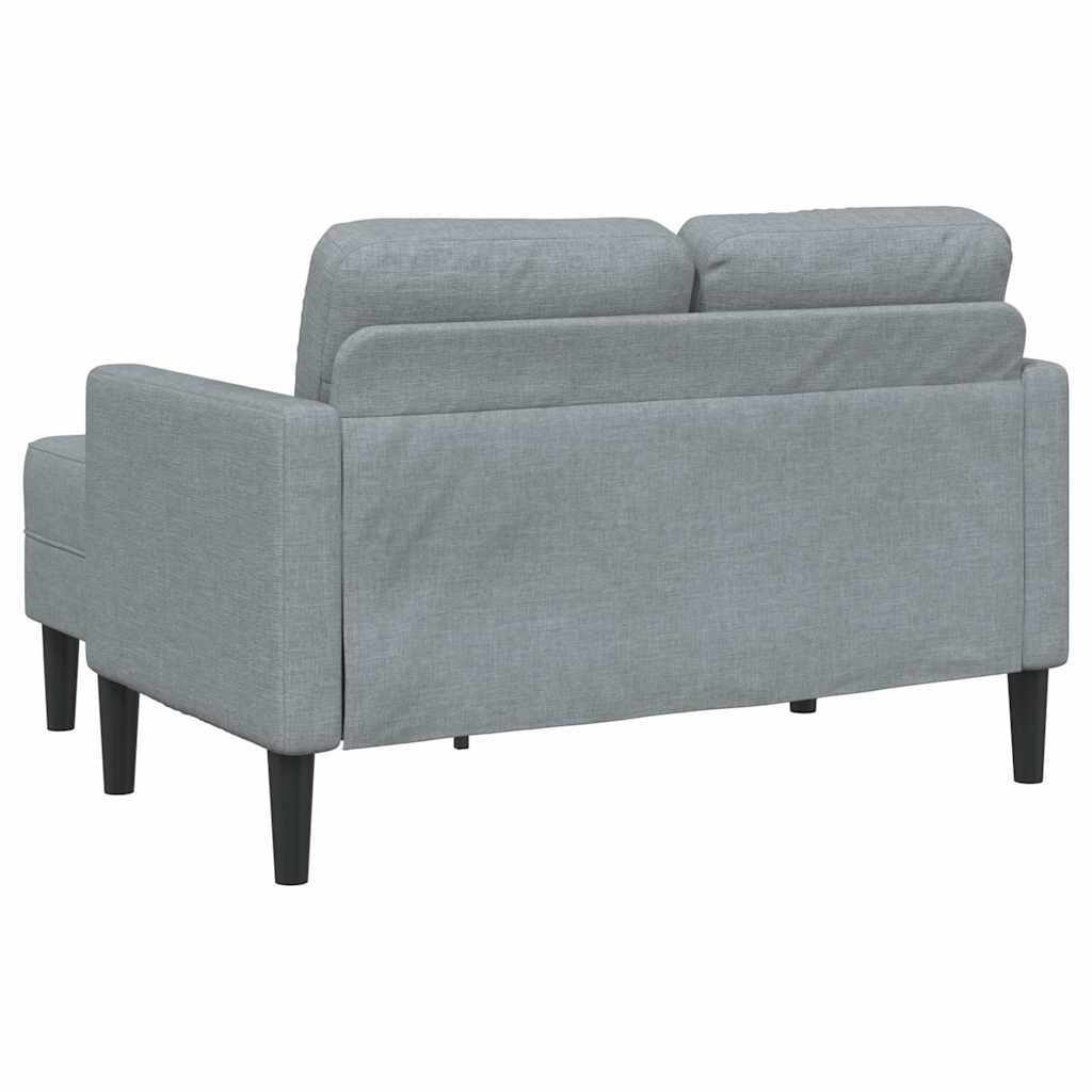 Divano 2 Posti con Chaise a L Grigio Chiaro 125 cm in Tessuto 4107061