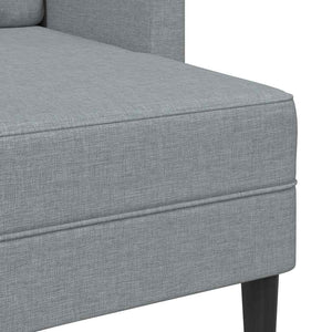 Divano 2 Posti con Chaise a L Grigio Chiaro 125 cm in Tessuto 4107061