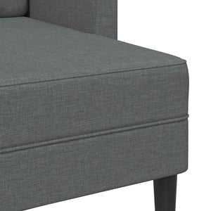 Divano a 2 posti con chaise longue a L-Sofa 2 Posti grigio scuro 125 cm in tessuto