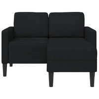 Divano 2 Posti con Chaise longue a L-Sofa 2 Posti con Chaise Nera 125 cm in Tessuto