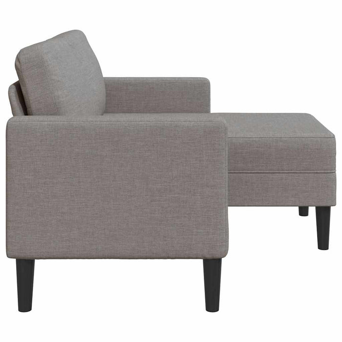 Divano 2 Posti con Chaise a L Tortora 125 cm in Tessuto 4107064