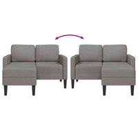 Divano 2 Posti con Chaise a L Tortora 125 cm in Tessuto 4107064