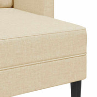 Divano 2 Posti con Chaise longue a L Crema 125 cm in Tessuto 4107065