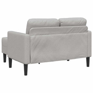 Divano 2 Posti con Chaise a L Grigio Nuvola 125 cm in Tessuto 4107067