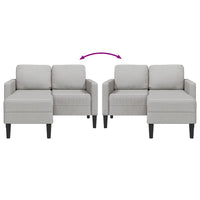 Divano 2 Posti con Chaise a L Grigio Nuvola 125 cm in Tessuto 4107067