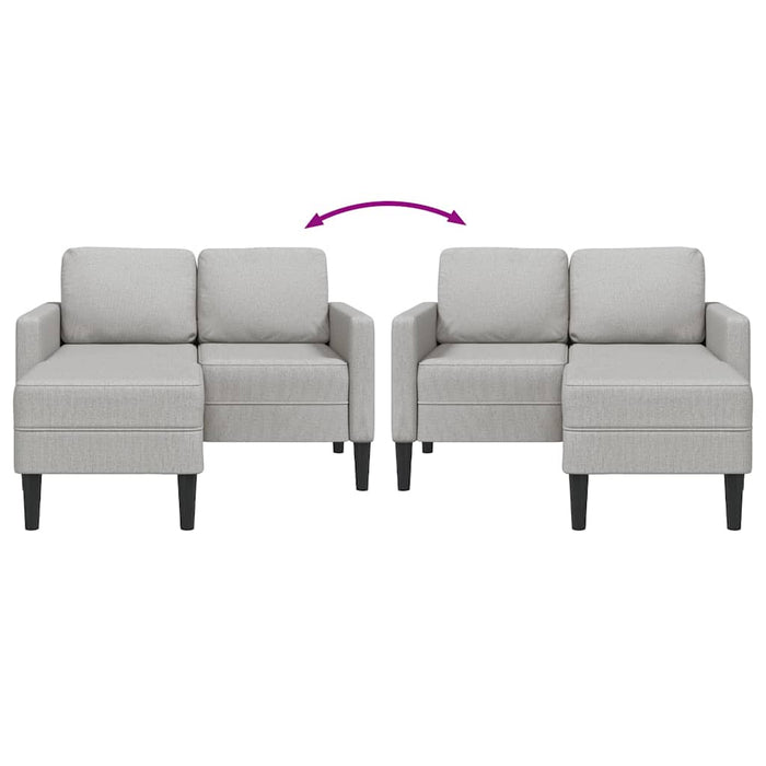 Divano 2 Posti con Chaise a L Grigio Nuvola 125 cm in Tessuto 4107067