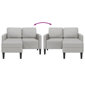 vidaXL Divano 2 Posti con Chaise a L Grigio Nuvola 125 cm in Tessuto