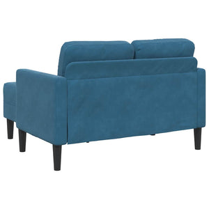 vidaXL Divano 2 Posti con Chaise longue a L Blu 125 cm in Velluto