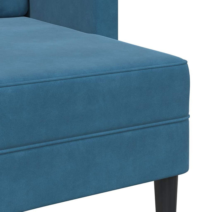 vidaXL Divano 2 Posti con Chaise longue a L Blu 125 cm in Velluto