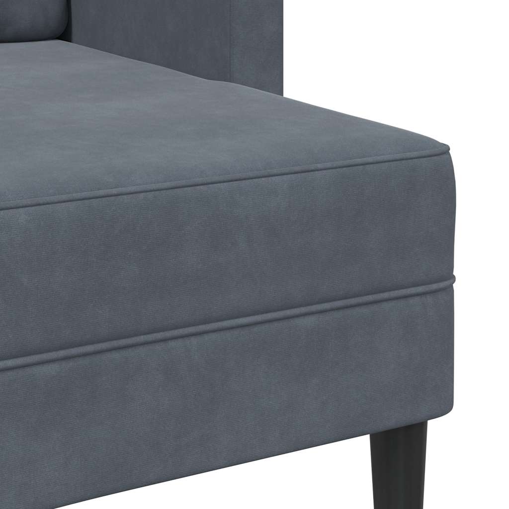 vidaXL Divano 2 Posti con Chaise a L Grigio scuro 125 cm in Velluto