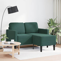 Divano 2 Posti con Chaise longue a L Verde Scuro 125 cm Velluto 4107071