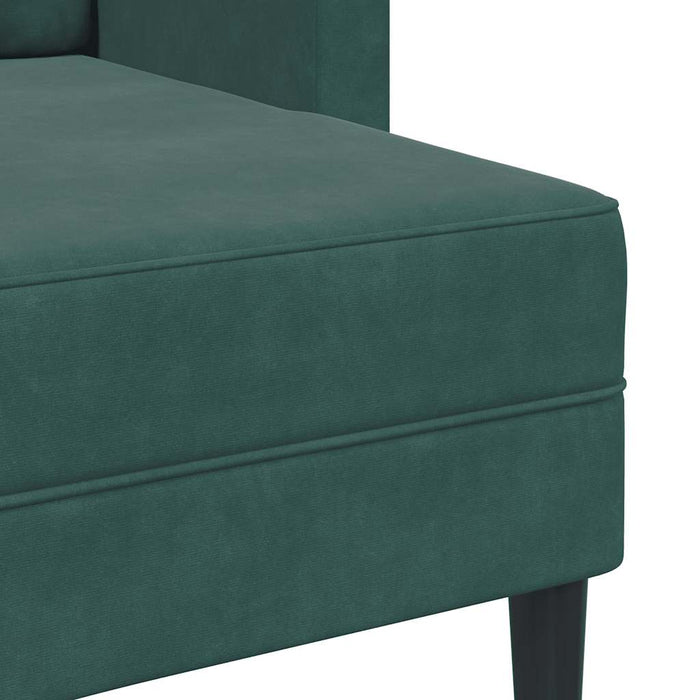 Divano 2 Posti con Chaise longue a L Verde Scuro 125 cm Velluto 4107071