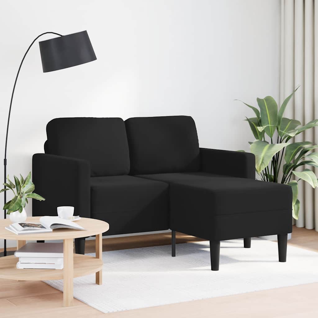 vidaXL Divano 2 Posti con Chaise longue a L Nero 125 cm Velluto