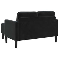 Divano a 2 posti con chaise longue a L-Sofa 2 Posti nero 125 cm in velluto