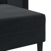 vidaXL Divano 2 Posti con Chaise longue a L Nero 125 cm Velluto