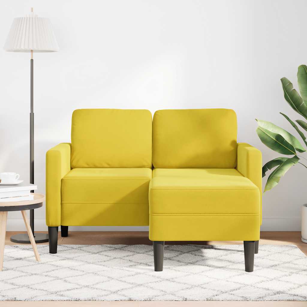 vidaXL Divano 2 Posti con Chaise longue a L Giallo 125 cm Velluto