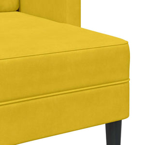 Divano 2 Posti con Chaise longue a L-Sofa 2 Posti con Chaise Giallo 125 cm Velluto