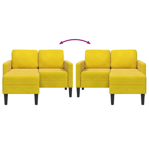 vidaXL Divano 2 Posti con Chaise longue a L Giallo 125 cm Velluto