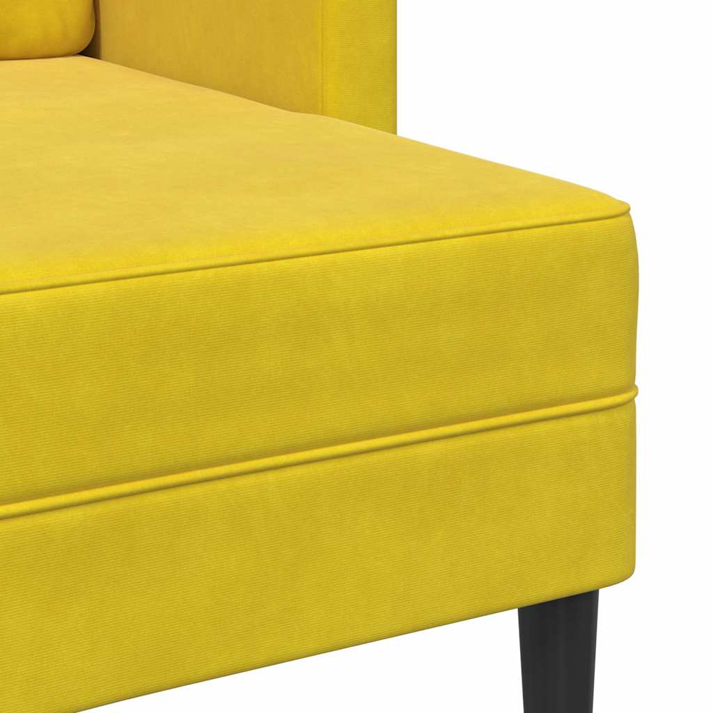 vidaXL Divano 2 Posti con Chaise longue a L Giallo 125 cm Velluto