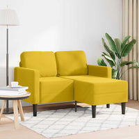 Divano 2 Posti con Chaise longue a L-Sofa 2 Posti con Chaise Giallo 125 cm Velluto