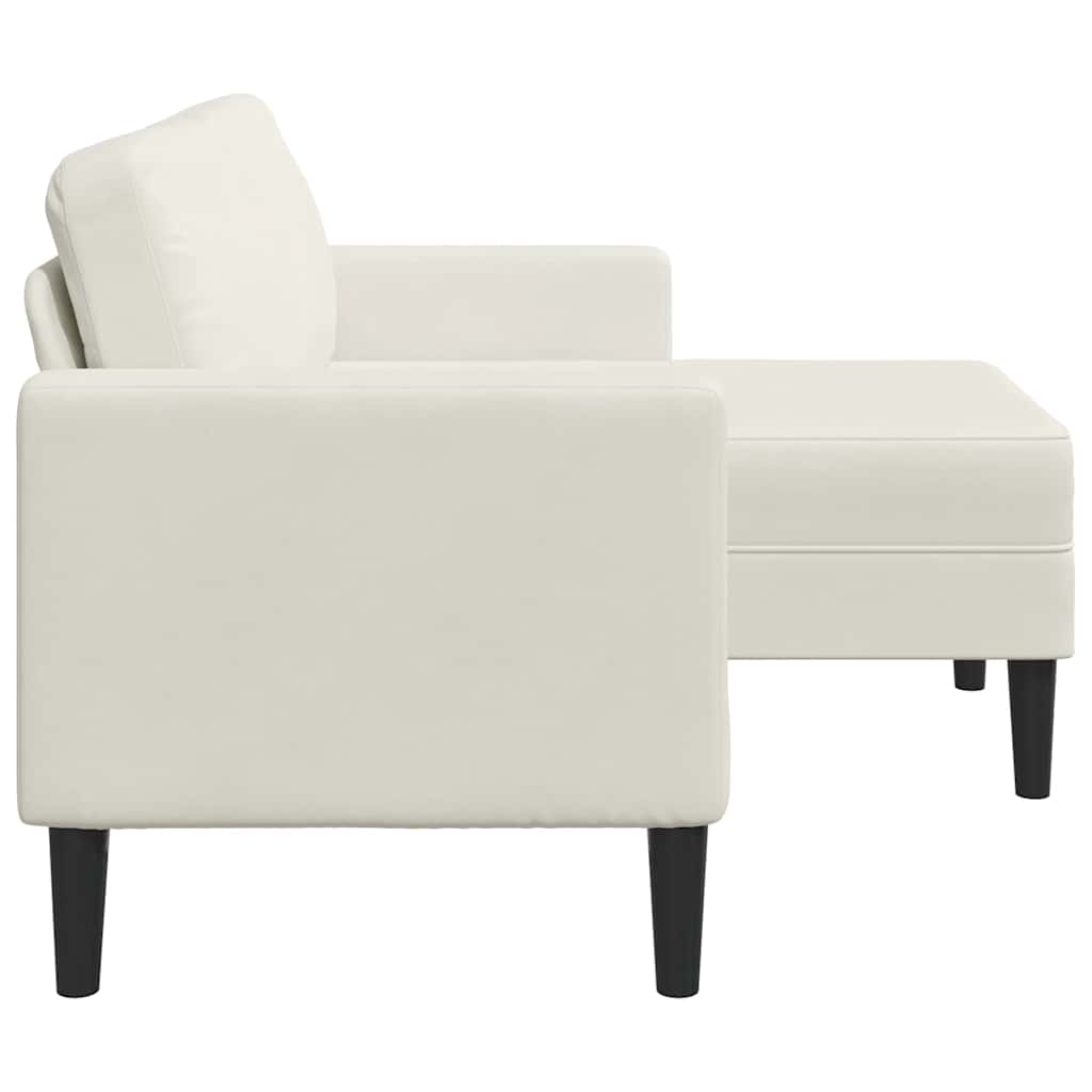 Divano 2 Posti con Chaise longue a L-Sofa 2 Posti con Chaise Crema 125 cm Velluto