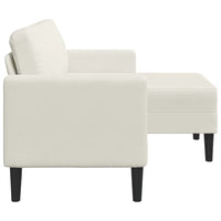 Divano 2 Posti con Chaise longue a L-Sofa 2 Posti con Chaise Crema 125 cm Velluto