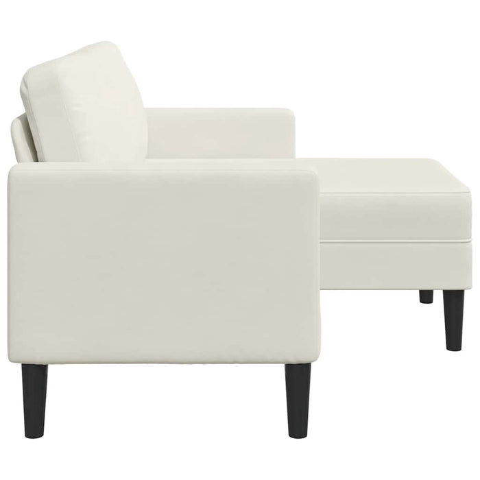 Divano 2 Posti con Chaise longue a L-Sofa 2 Posti con Chaise Crema 125 cm Velluto