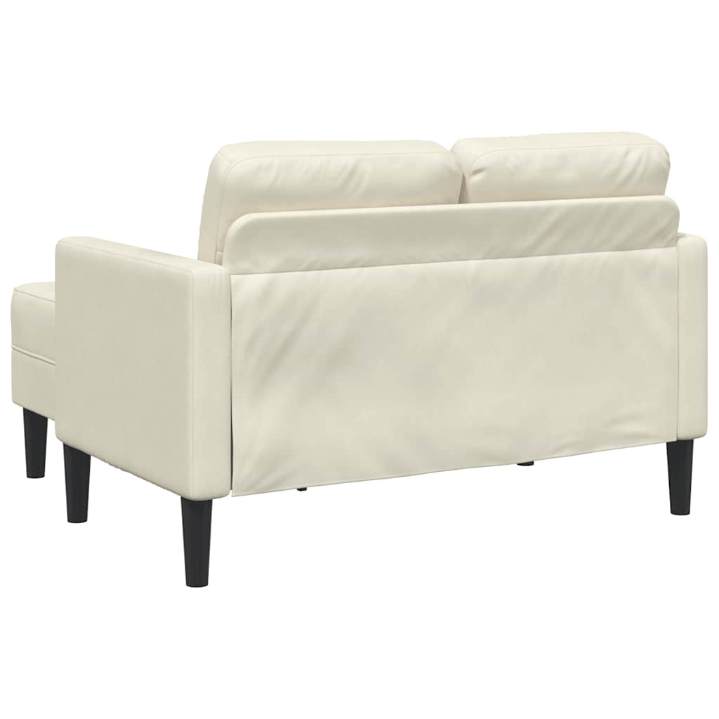 vidaXL Divano 2 Posti con Chaise longue a L Crema 125 cm Velluto