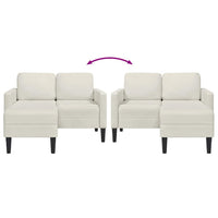 Divano 2 Posti con Chaise longue a L-Sofa 2 Posti con Chaise Crema 125 cm Velluto