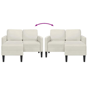 Divano 2 Posti con Chaise longue a L-Sofa 2 Posti con Chaise Crema 125 cm Velluto