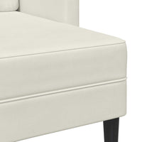 Divano 2 Posti con Chaise longue a L-Sofa 2 Posti con Chaise Crema 125 cm Velluto