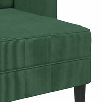 Divano 2 Posti con Chaise longue a L Verde Scuro 125 cm Lino 4107081