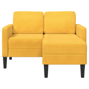Divano 2 Posti con Chaise longue a L-Sofa 2 Posti con Chaise Giallo Chiaro 125 cm Lino