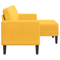 Divano 2 Posti con Chaise longue a L Giallo Chiaro 125 cm Lino 4107082