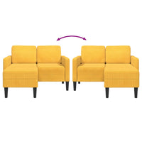 Divano 2 Posti con Chaise longue a L-Sofa 2 Posti con Chaise Giallo Chiaro 125 cm Lino