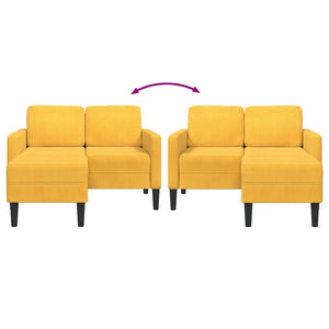 Divano 2 Posti con Chaise longue a L Giallo Chiaro 125 cm Lino 4107082