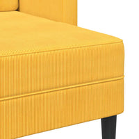 Divano 2 Posti con Chaise longue a L Giallo Chiaro 125 cm Lino 4107082