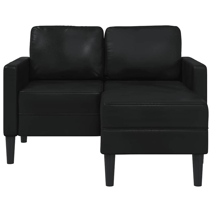 Divano a 2 posti con chaise longue a L nero 125 cm in similpelle 4107083