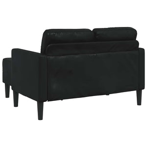 Divano a 2 posti con chaise longue a L-Sofa 2 Posti nero 125 cm in similpelle
