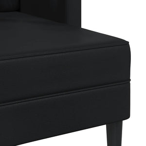 Divano a 2 posti con chaise longue a L-Sofa 2 Posti nero 125 cm in similpelle
