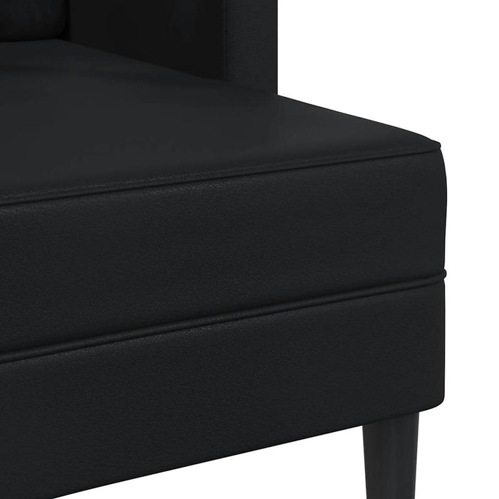Divano a 2 posti con chaise longue a L nero 125 cm in similpelle 4107083