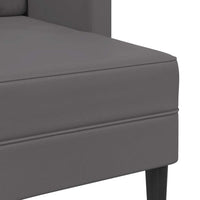 Divano 2 Posti con Chaise longue a L-Sofa 2 Posti con Chaise Grigio 125cm in Similpelle