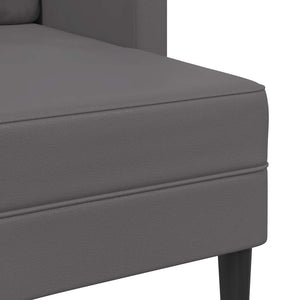 vidaXL Divano 2 Posti con Chaise longue a L Grigio 125cm in Similpelle