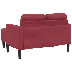 Divano 2 Posti con Chaise a L Rosso Vino 125 cm in Similpelle 4107086
