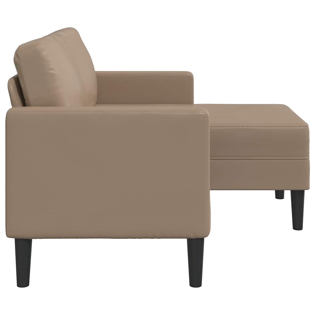 vidaXL Divano 2 Posti con Chaise a L Cappuccino 125 cm in Similpelle