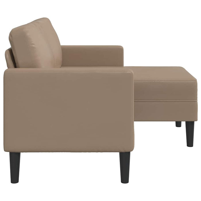 vidaXL Divano 2 Posti con Chaise a L Cappuccino 125 cm in Similpelle