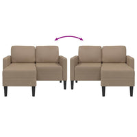 vidaXL Divano 2 Posti con Chaise a L Cappuccino 125 cm in Similpelle